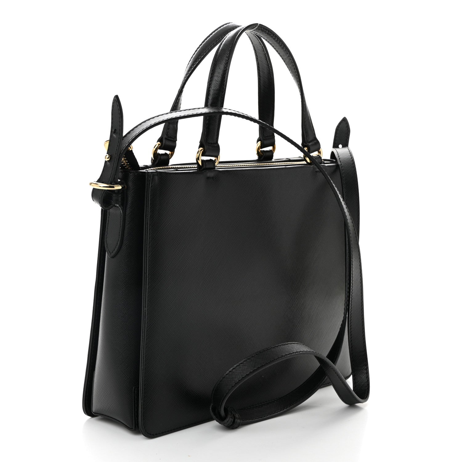 Salvatore Ferragamo Printed Calfskin Tracy Vara Tote Black 3 of 9