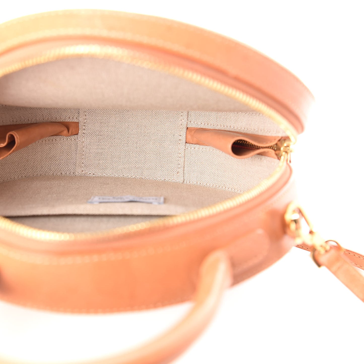 Calfskin Circle Crossbody Bag Tan