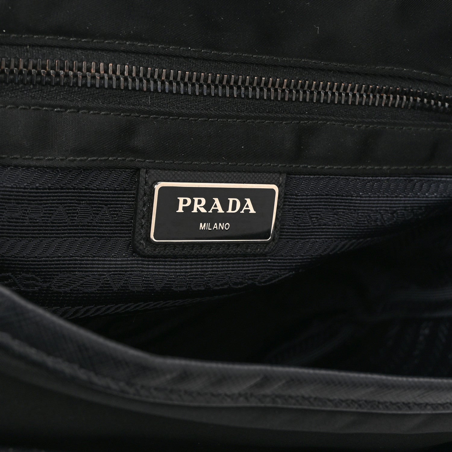 Prada Tessuto Nylon Saffiano Logo Messenger Bag Black 6 of 10