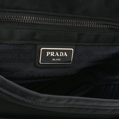 Prada Tessuto Nylon Saffiano Logo Messenger Bag Black 6 of 10