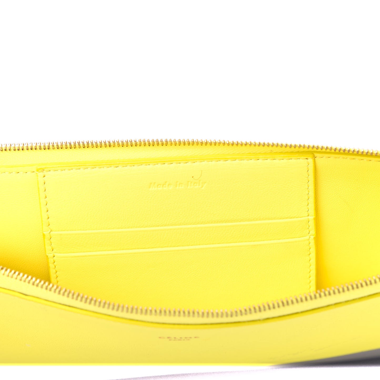Lambskin Bi-Color Solo Clutch Pouch Fluo Yellow Grey