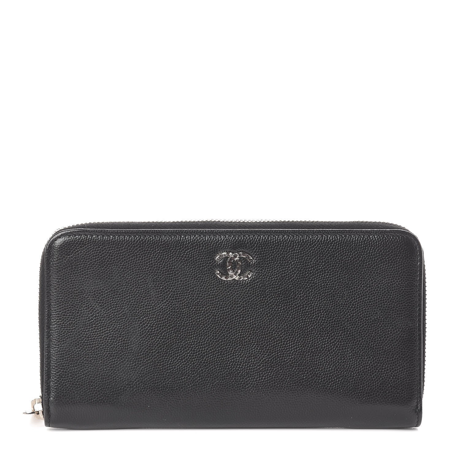 Chanel Caviar Sevruga Zip Around Wallet Black 1 of 9
