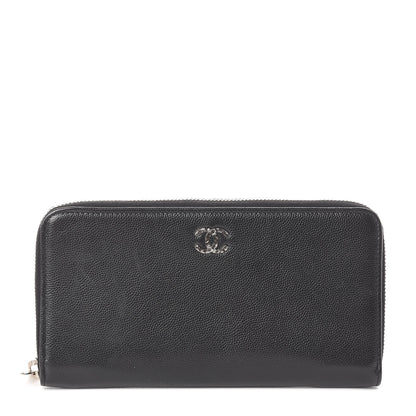 Chanel Caviar Sevruga Zip Around Wallet Black 1 of 9