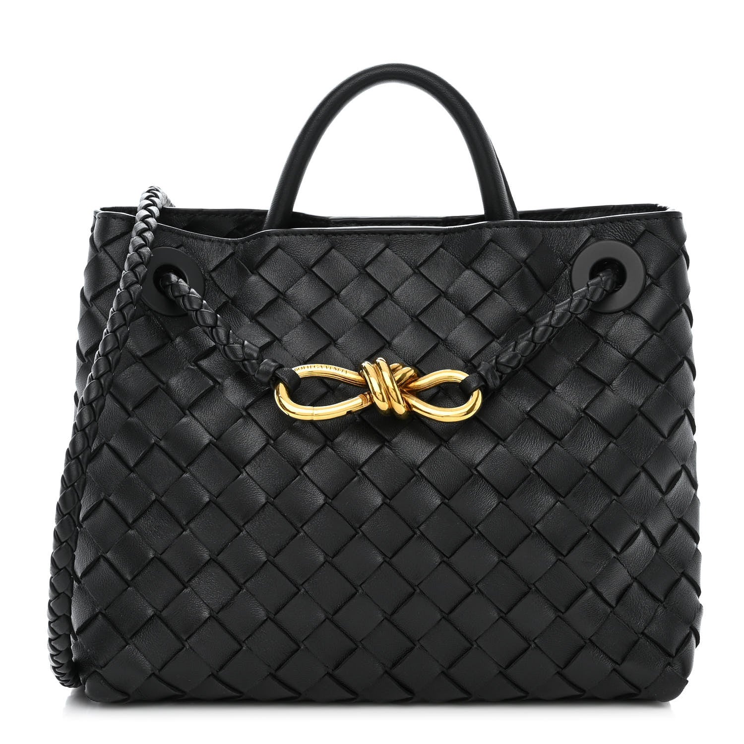 Bottega Veneta Nappa Intrecciato Small Andiamo Shoulder Bag Black 1 of 10