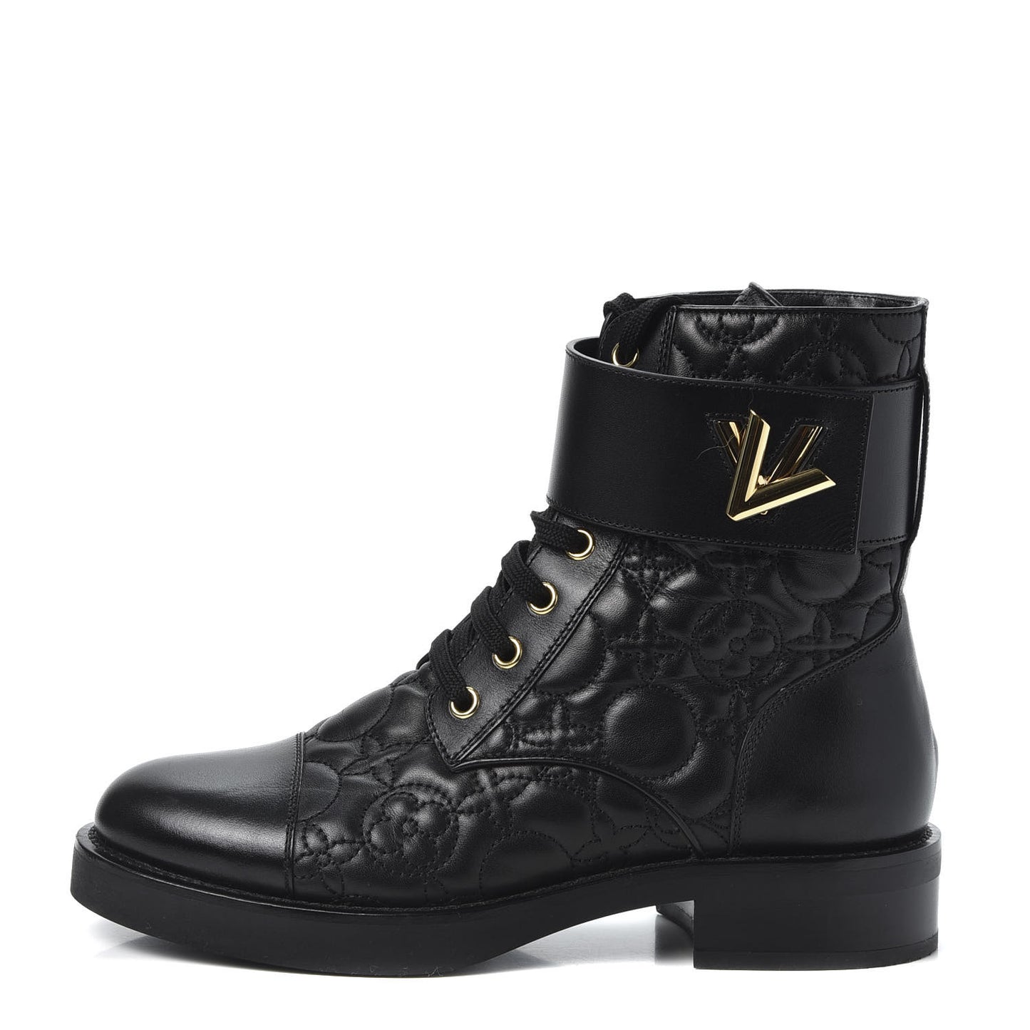 Calfskin Embossed Wonderland Ranger Boots 36.5 Black