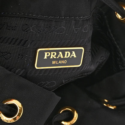 Prada Saffiano Tessuto Nylon Mini Bucket Crossbody Bag Black 6 of 10