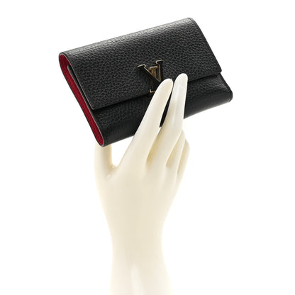 Louis Vuitton Taurillon Capucines Compact Wallet Black 2 of 7