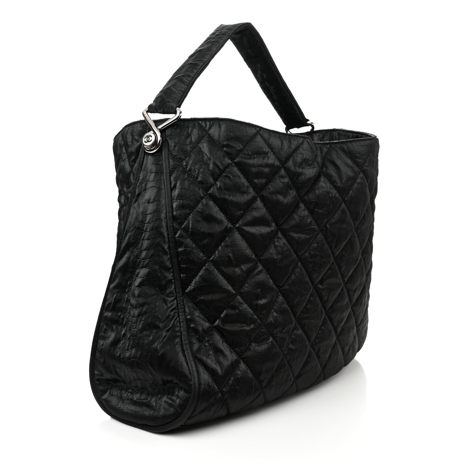 Chanel Crinkled Coated Canvas Le Marais Hobo Black 3 of 10