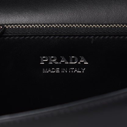Prada City Calfskin Orchid Print Studded Elektra Shoulder Bag Fuoco Black 6 of 11