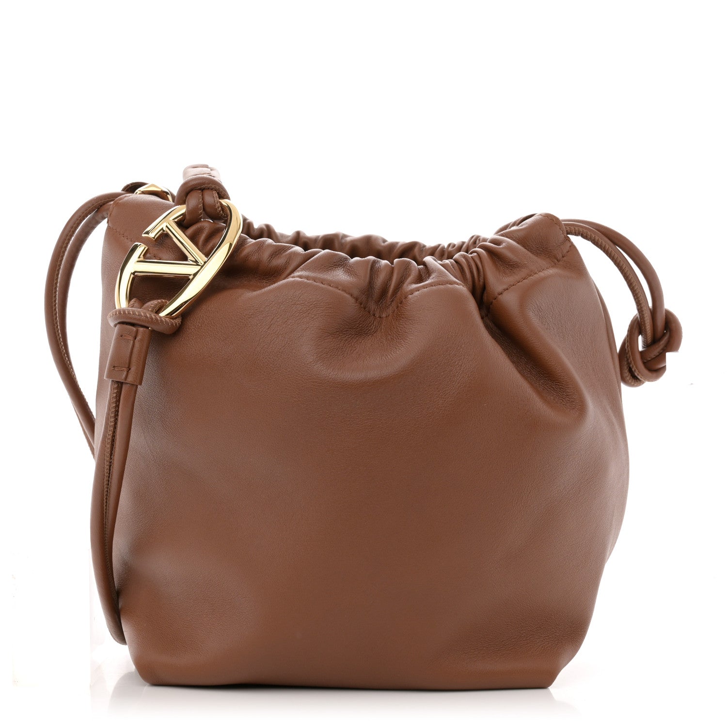 Valentino Garavani Nappa Vlogo Pouf Pouch Tan 1 of 9