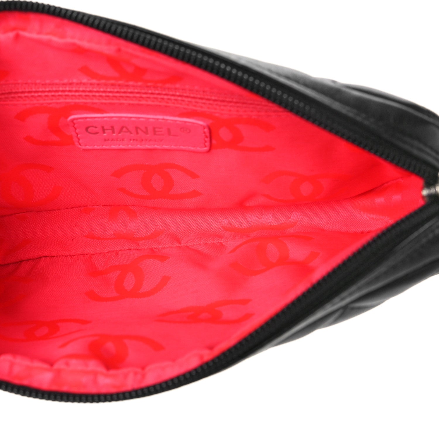 Chanel Calfskin Quilted Cambon Pochette Black White 5 of 9