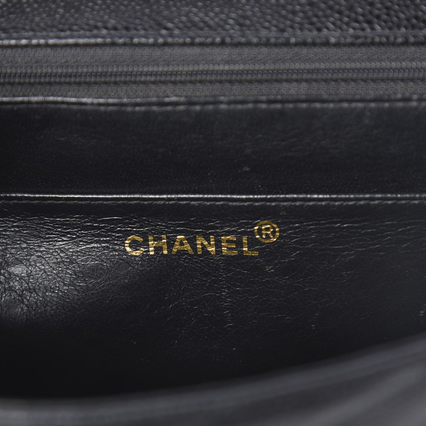 Caviar Diagonal Quilted Jumbo Single Flap Black