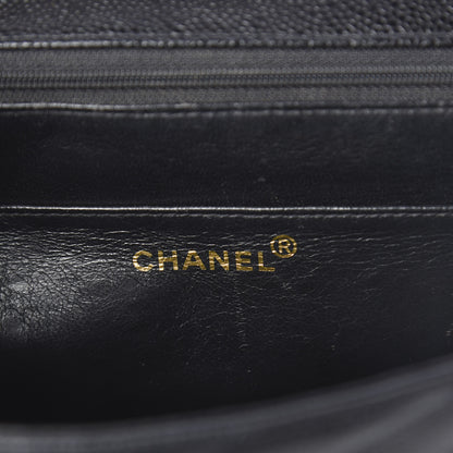Chanel Caviar Diagonal Quilted Jumbo Single Flap Black 6 of 11