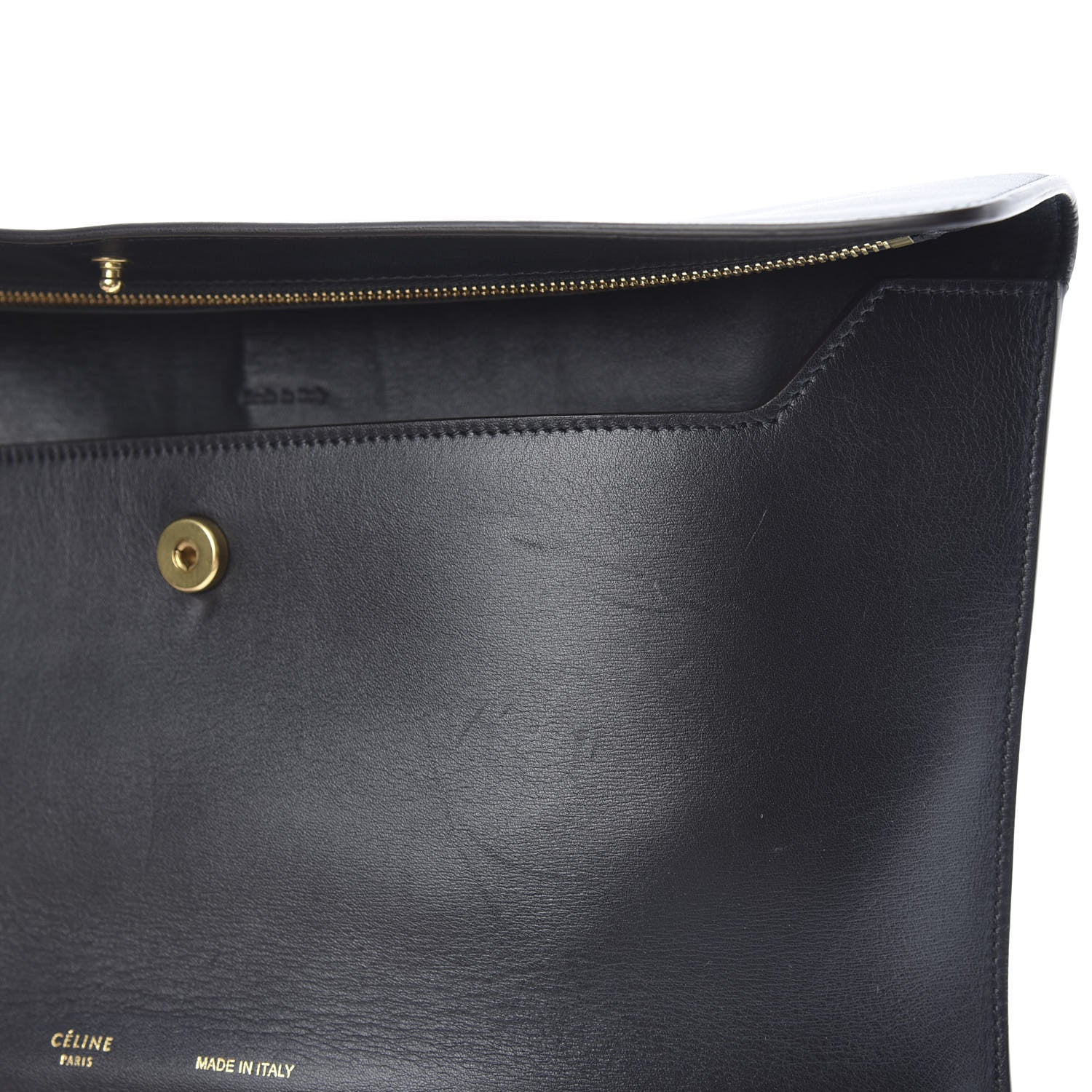 Celine Palmelato Calfskin Curved Evening Clutch Black 11 of 13