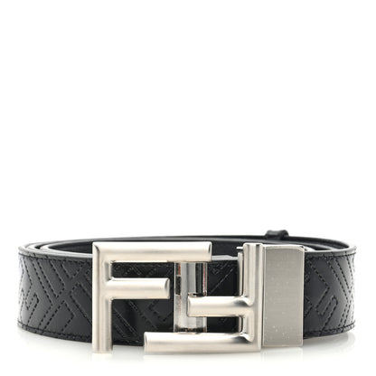 Fendi Vitello Stitched FF Buckle Belt Black 1 of 4