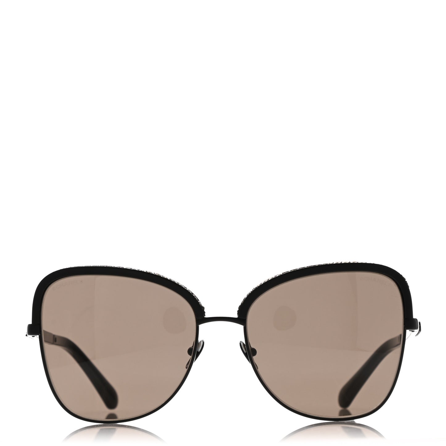 Square Frame Sequin Sunglasses 4270 Black