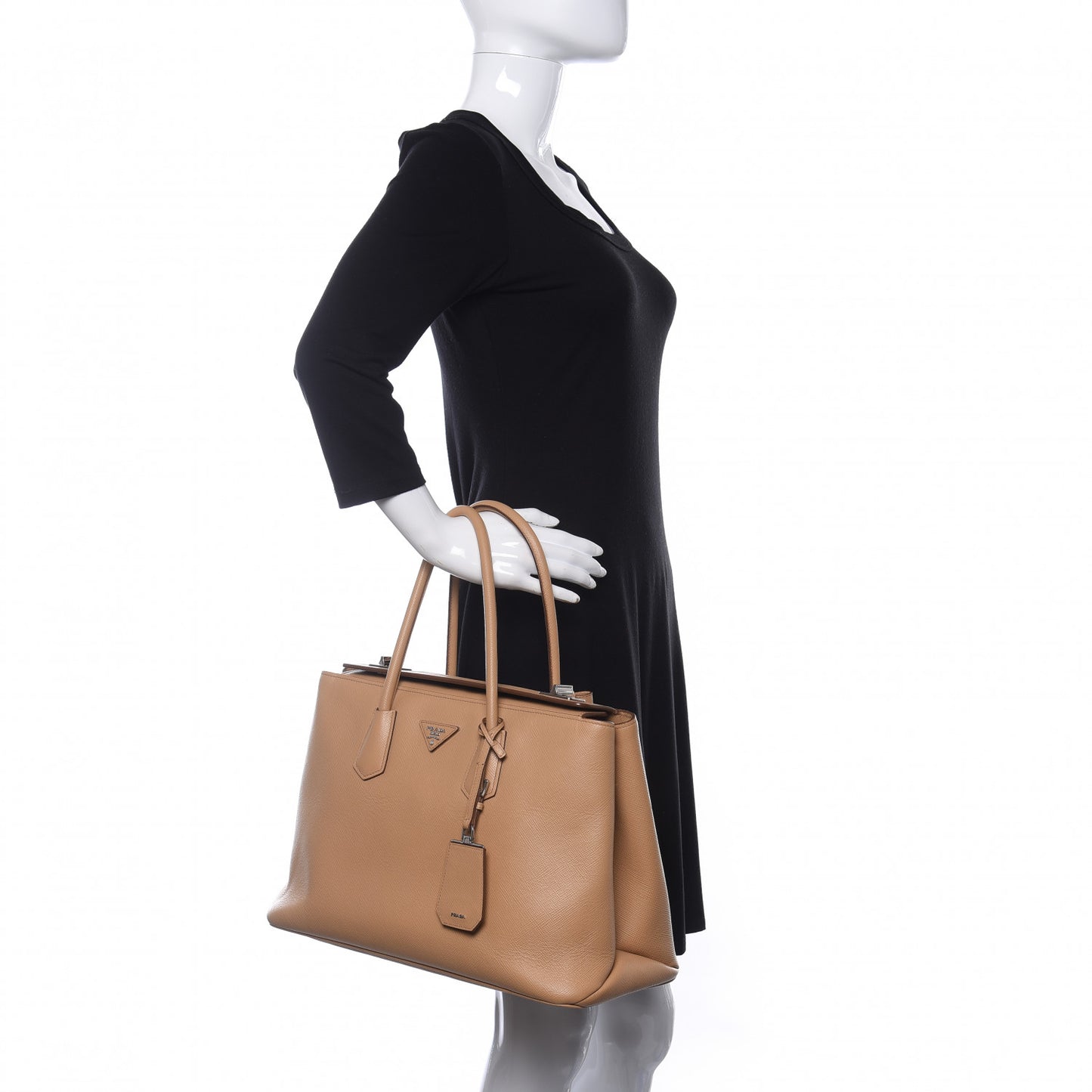Saffiano Cuir Twin Tote Noisette