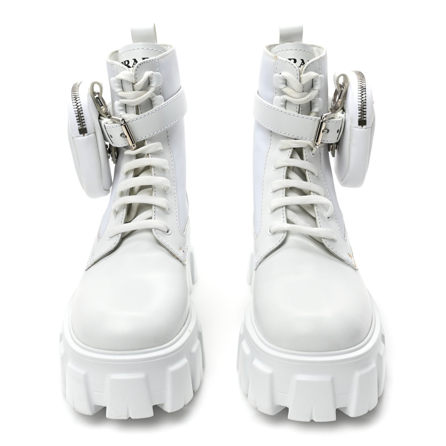 Spazzolato Rois Re-Nylon Metal Triangle Logo Monolith Pouch Pocket 55mm Boots 36 White