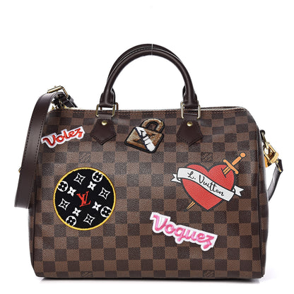 Louis Vuitton Damier Ebene Patches Speedy Bandouliere 30 1 of 9