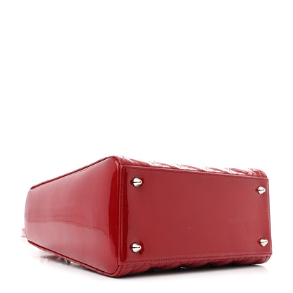 Christian Dior Patent Cannage Medium Lady Dior Burgundy Red 4 of 15