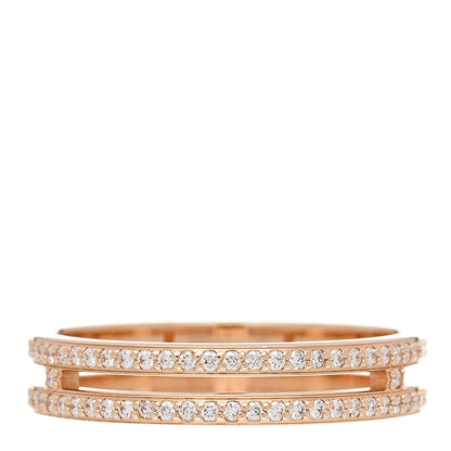 Hermes 18K Rose Gold Diamond Ariane Wedding Band Ring 50 5.25 3 of 5