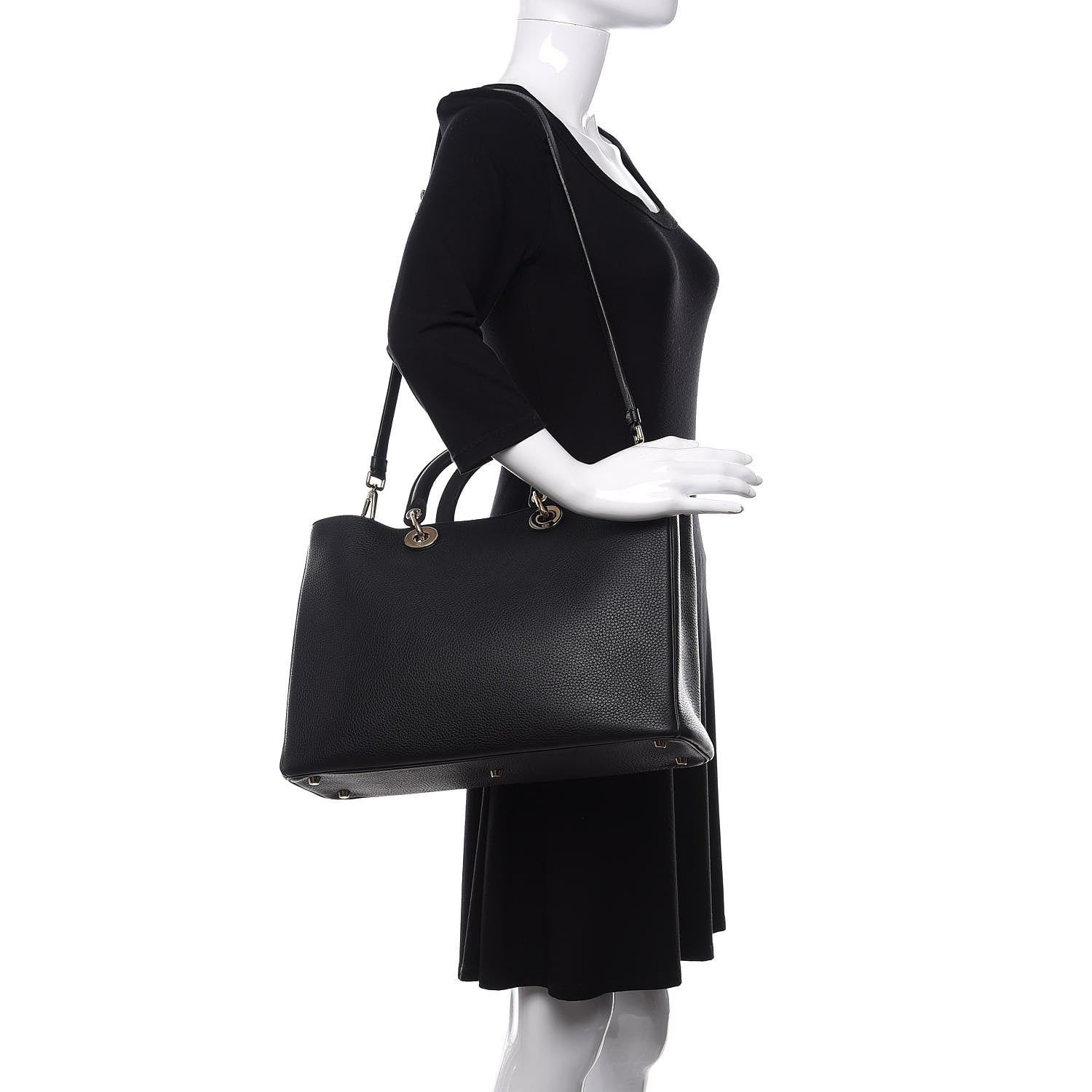 Christian Dior Bullcalf Large Diorissimo Tote Black Rose Indien 2 of 10