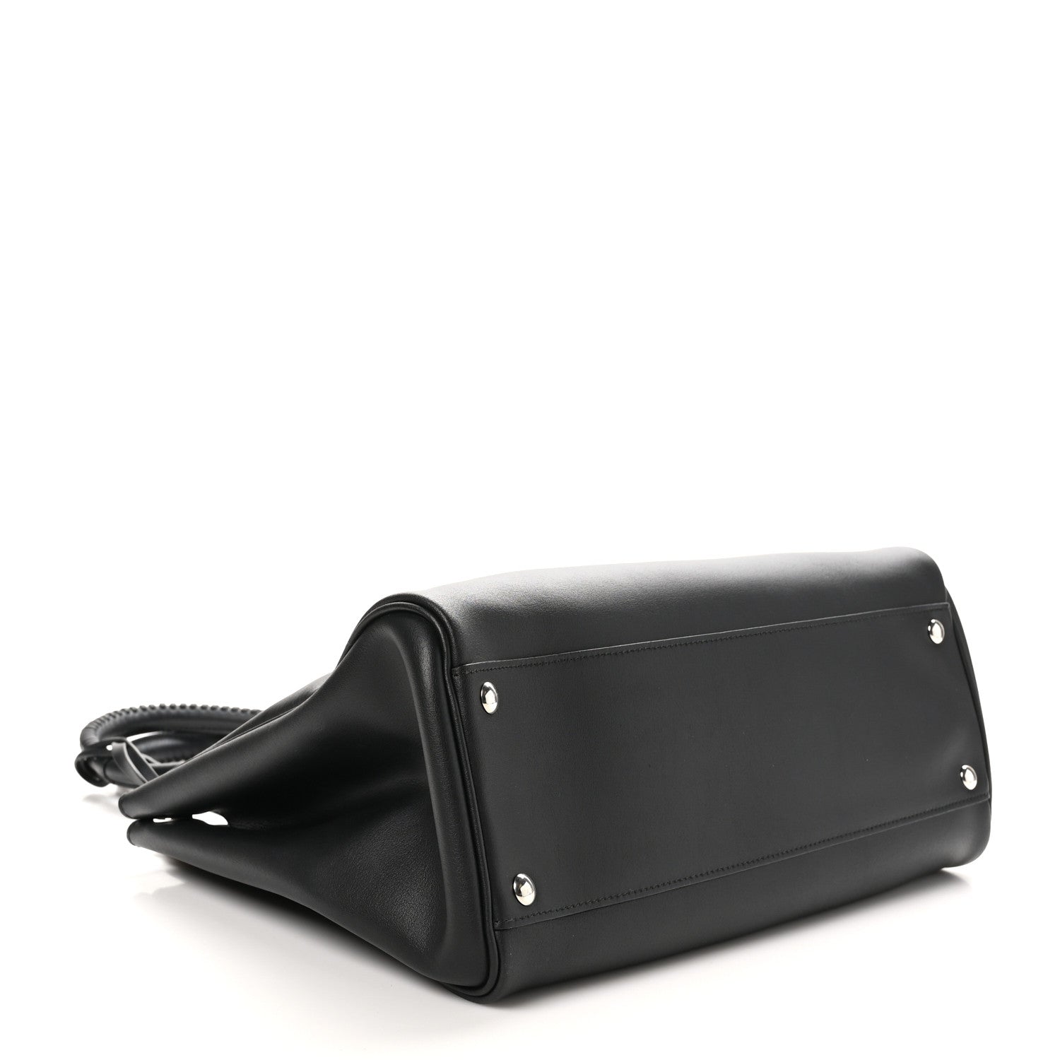 Salvatore Ferragamo Calfskin Double Handle Nolita Satchel Black 4 of 9