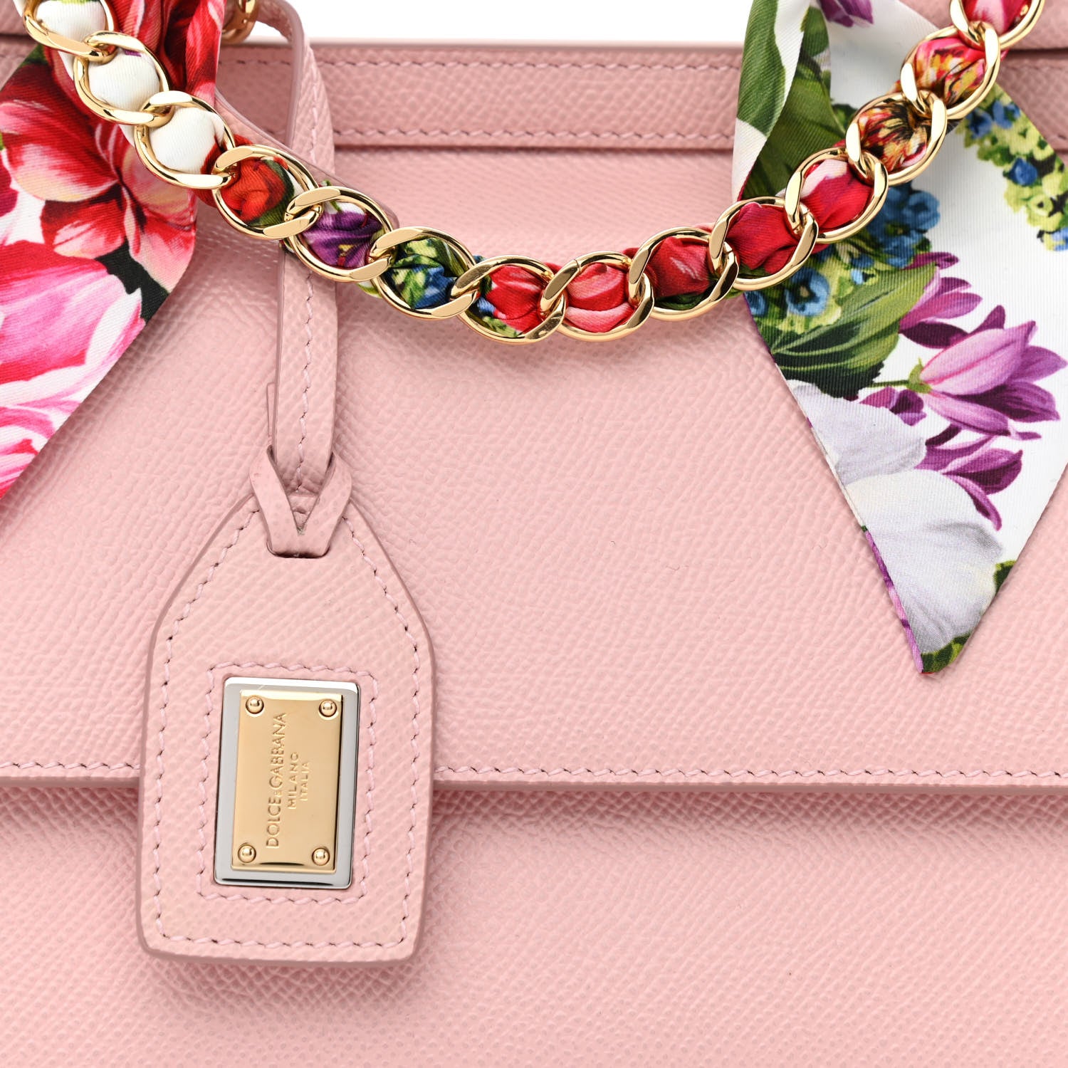 Dolce & Gabbana Dauphine Small Miss Sicily Satchel With Scarf Pink 6 of 8