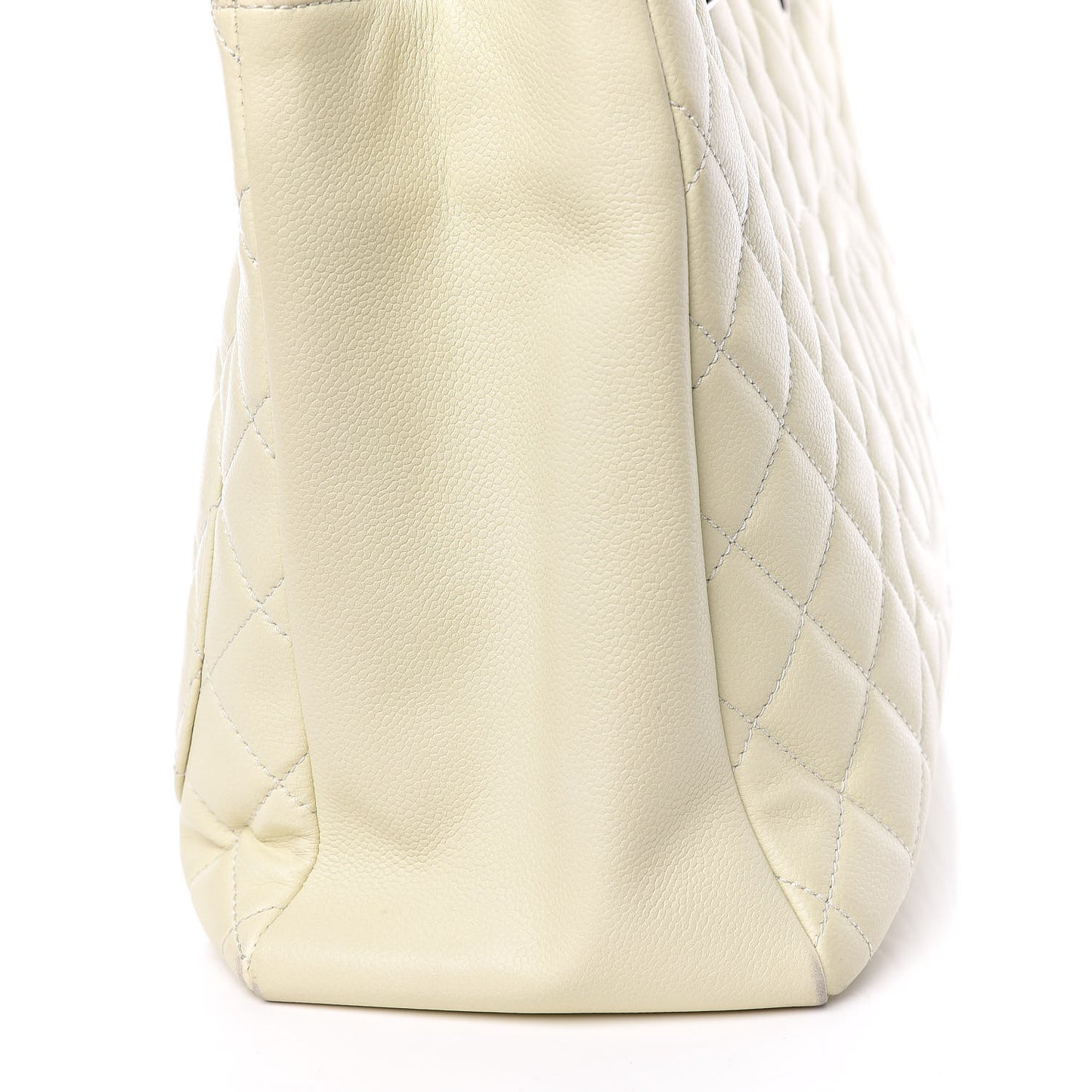 Caviar Quilted Grand Shopping Tote GST Ecru