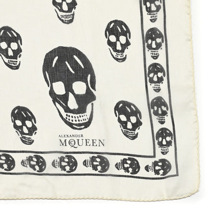 Alexander McQueen Silk Chiffon Skull Scarf Ivory Black 2 of 3