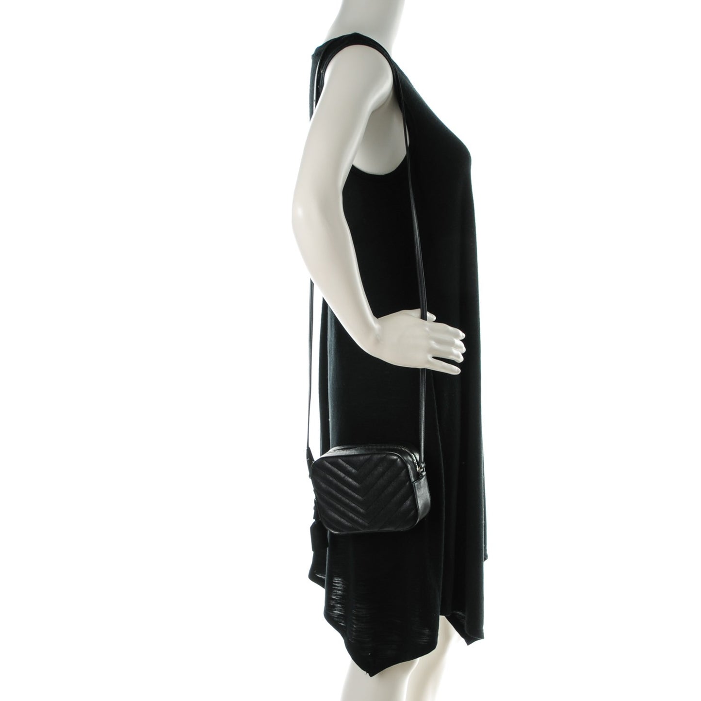 Sheepskin Chevron Small Camera Bag Black