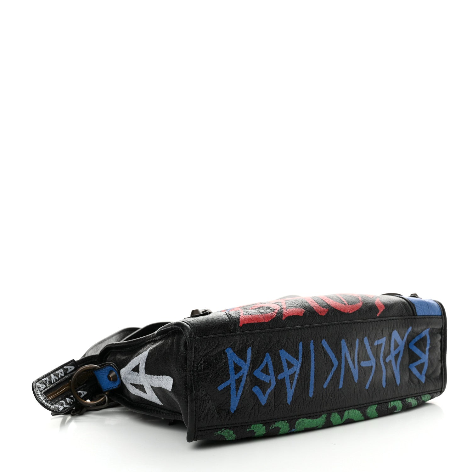Balenciaga Agneau Graffiti All Over Classic Hardware S City Black Vert Rouge 4 of 11