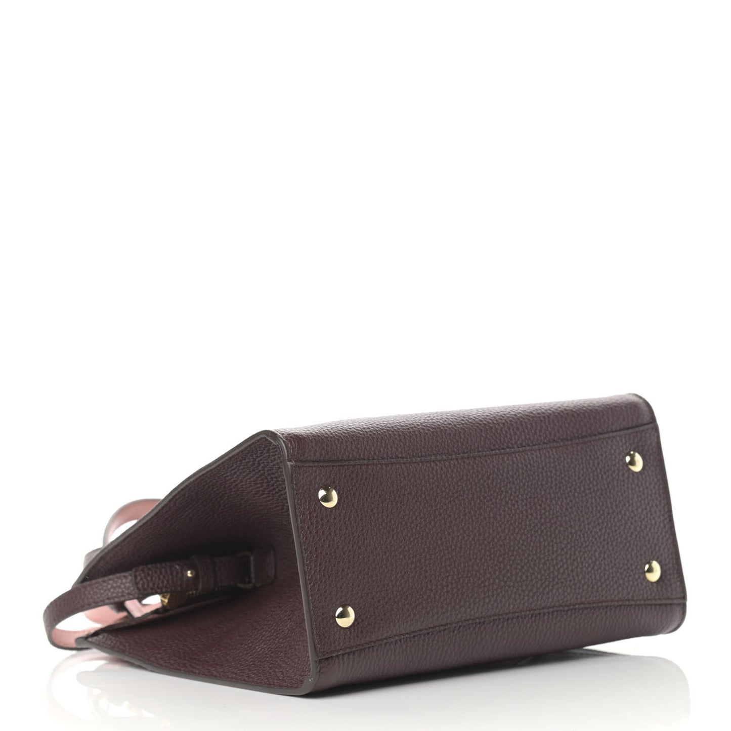 Hammered Calfskin Double Handle Small Amy Tote Red