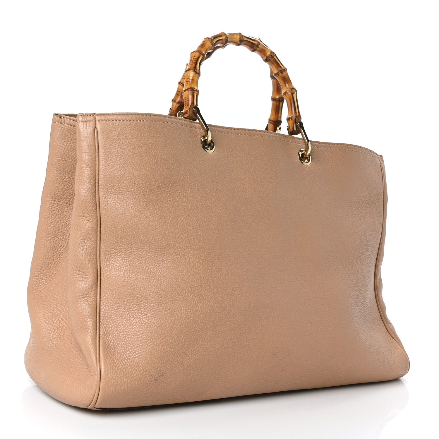 Gucci Cellarius Calfskin Large Bamboo Shopper Tote Camelia 3 of 18