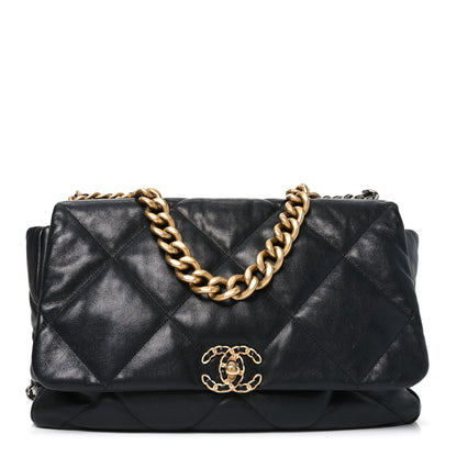 Chanel Goatskin Quilted Maxi Chanel 19 Flap Black 1 of 10
