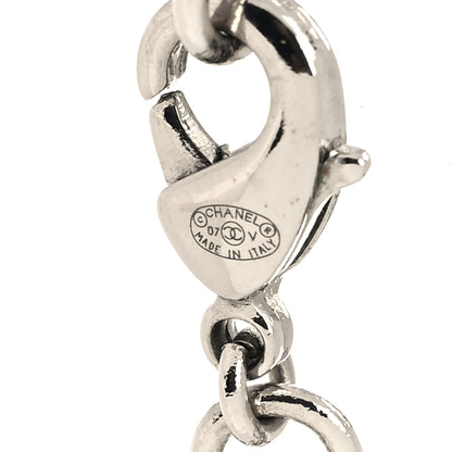 Chanel Crystal CC Pendant Necklace Silver 5 of 5