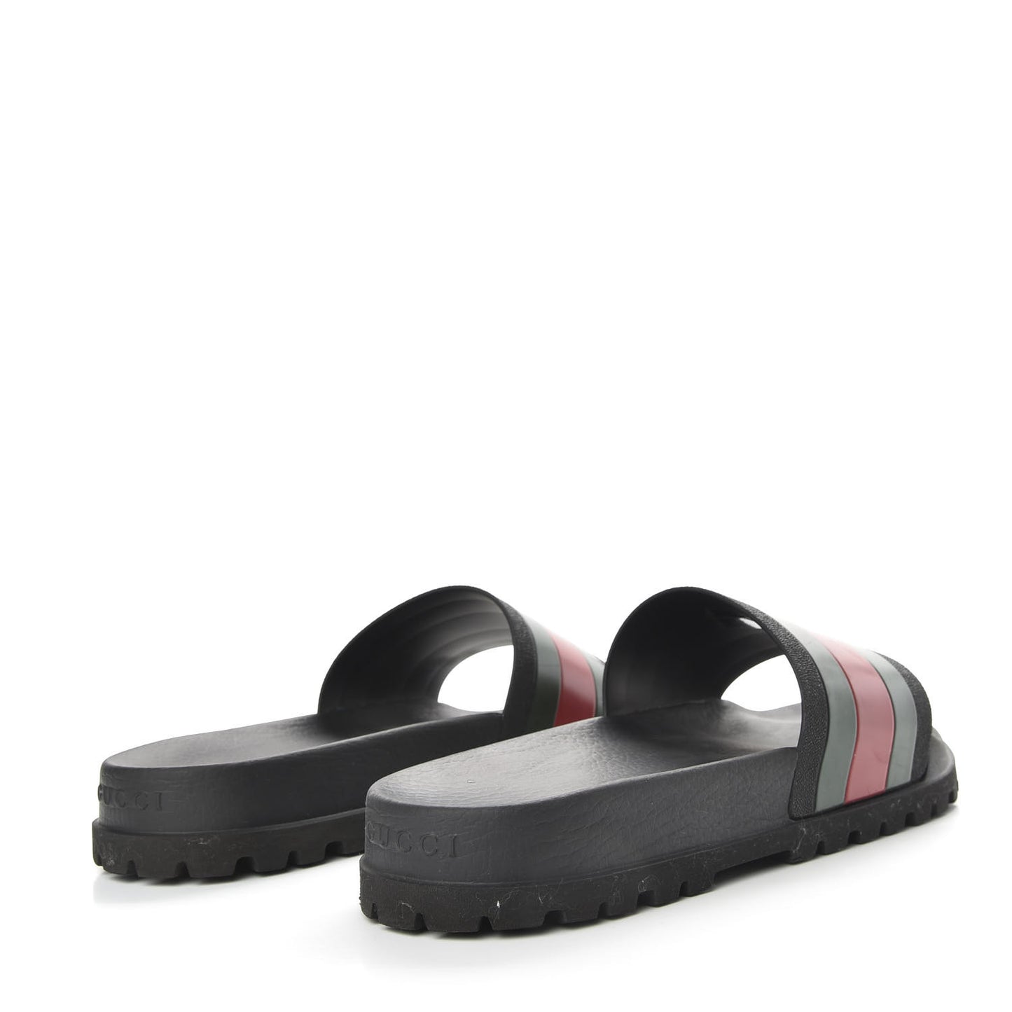 Rubber Web Mens Lug Sole Slide Sandals 12 Black Green Red
