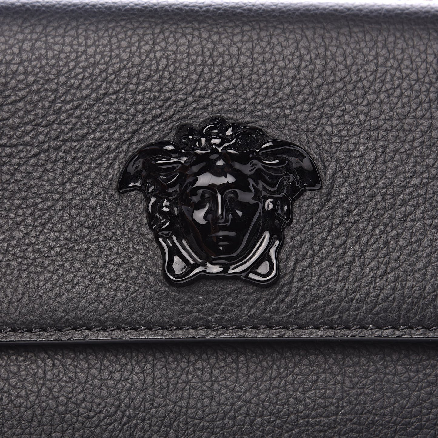 Grained Calfskin Palazzo Chain Evening Bag Black