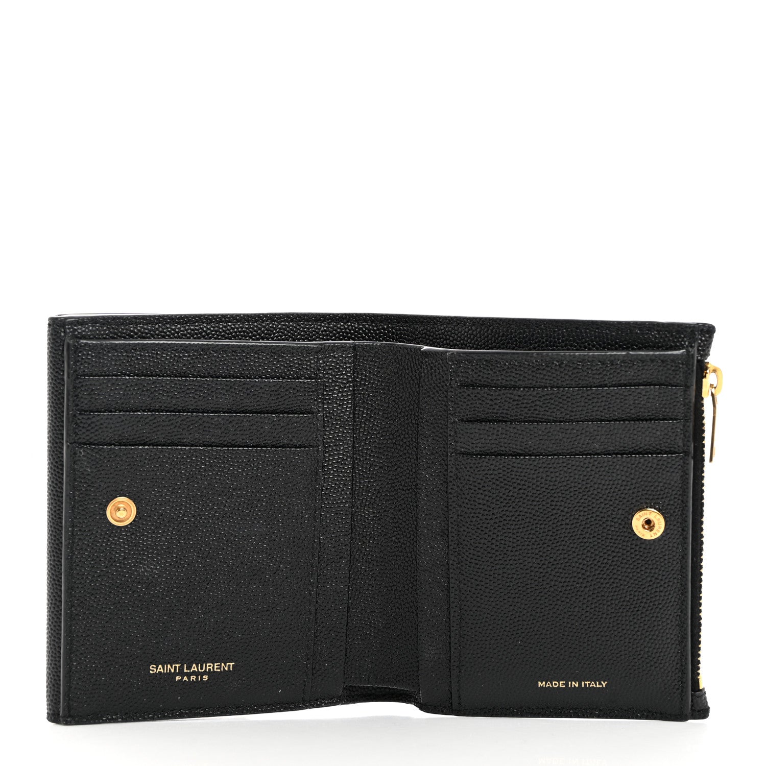 Saint Laurent Grain De Poudre Monogram Bi-Fold Wallet Black 5 of 8