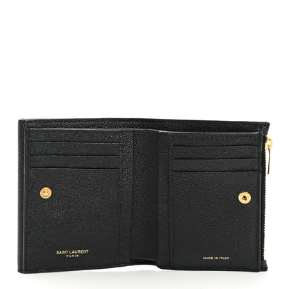 Saint Laurent Grain De Poudre Monogram Bi-Fold Wallet Black 5 of 8