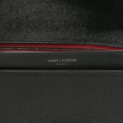 Saint Laurent Grain De Poudre Monogram Cassandra Clasp Bag Black Rouge Legion 7 of 10