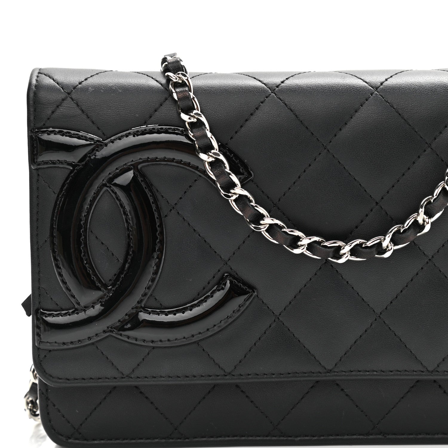 Chanel Calfskin Quilted Cambon Wallet On Chain WOC Black 8 of 11