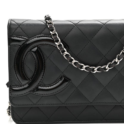 Chanel Calfskin Quilted Cambon Wallet On Chain WOC Black 8 of 11