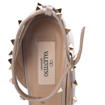 Valentino Garavani Patent Rockstud Ankle Strap d'Orsay Open Toe Pumps 38.5 Poudre 5 of 8