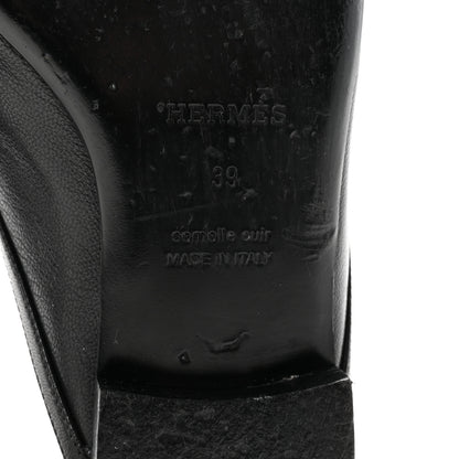 Hermes Goatskin Groupie Mules 39 Black 7 of 10