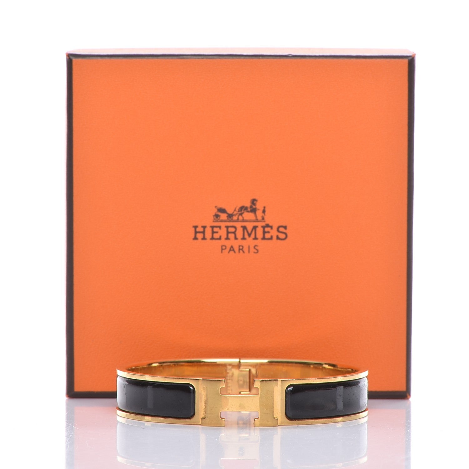 Hermes Enamel Narrow Clic Clac H Bracelet GM Black 7 of 7