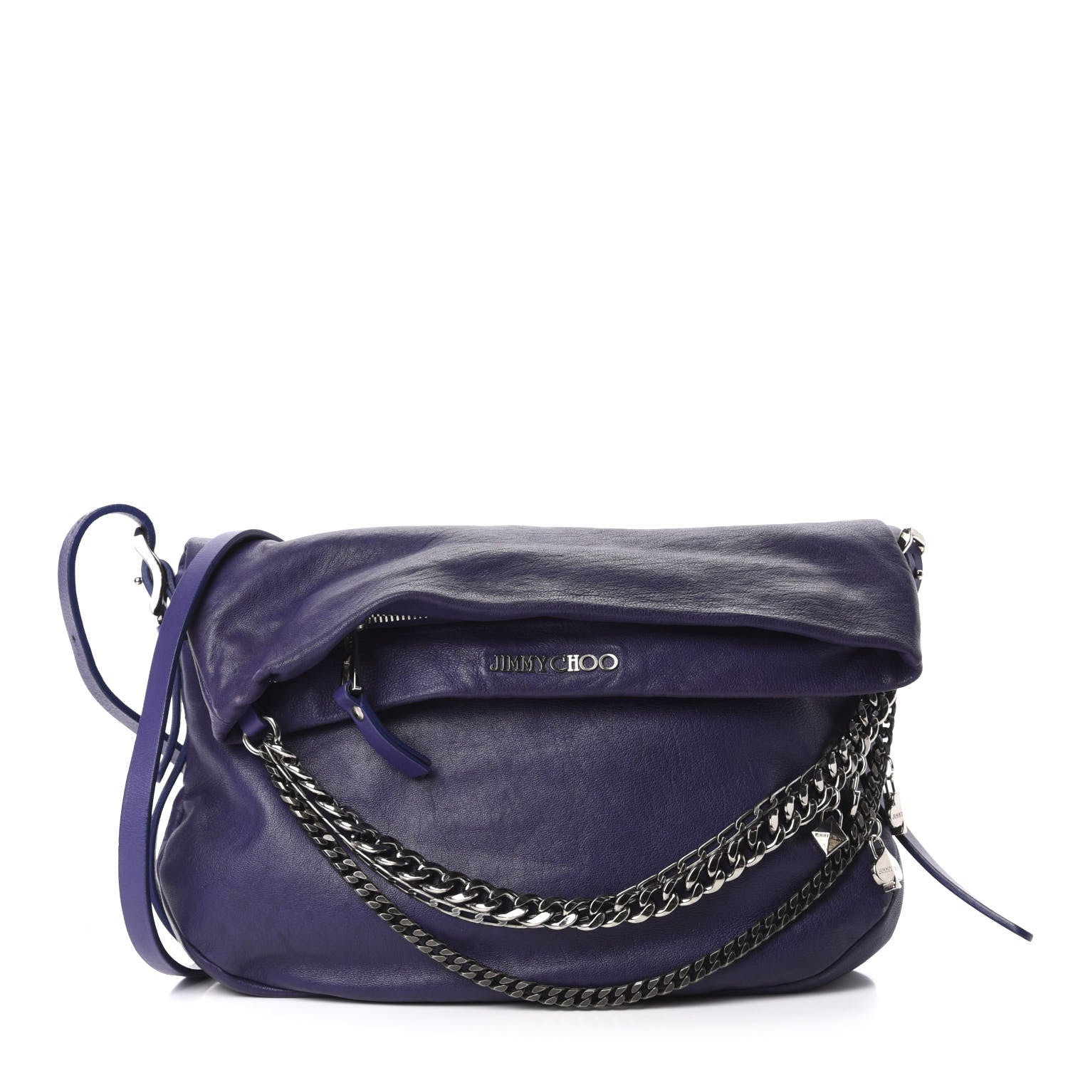 Jimmy Choo Lambskin Small Biker Hobo Purple 1 of 11