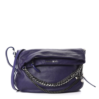 Jimmy Choo Lambskin Small Biker Hobo Purple 1 of 11