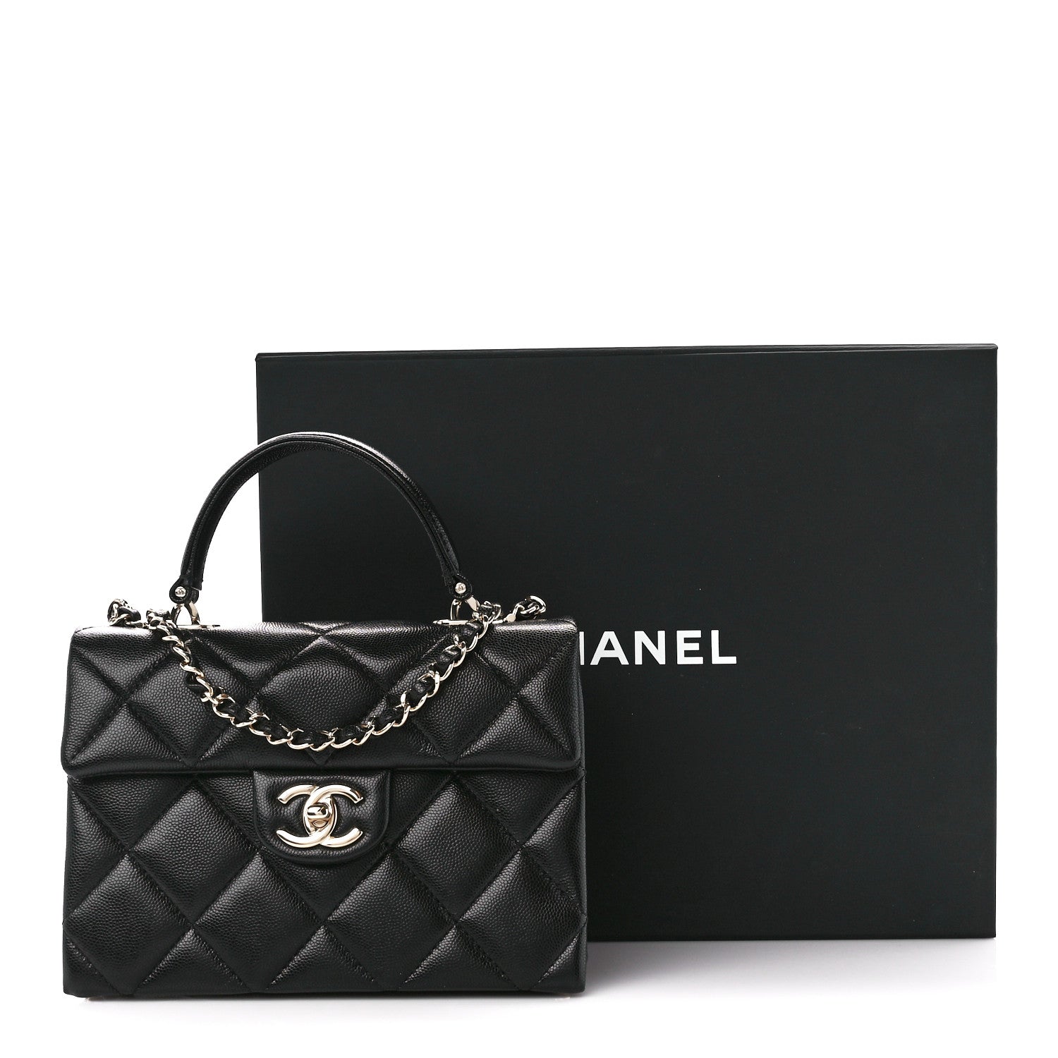 Chanel Caviar Quilted Mini Retro Twist Top Handle Flap Black 12 of 12