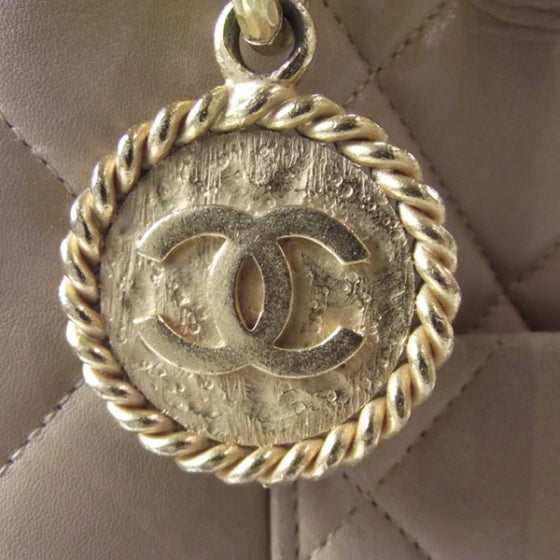 Lambskin Medallion Tote Beige